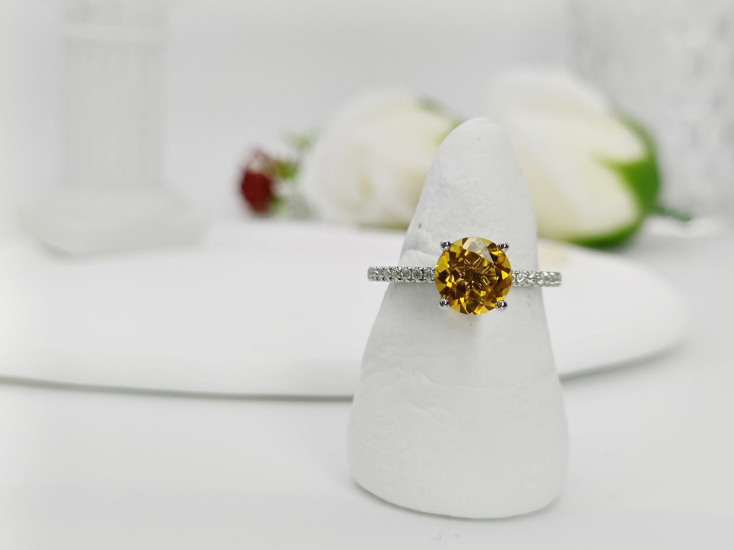 14K Gold Natural Citrine Engagement Ring| 1.22ct Solitaire Citrine Wedding Ring| Citrine Bridal Ring| Everyday Ring